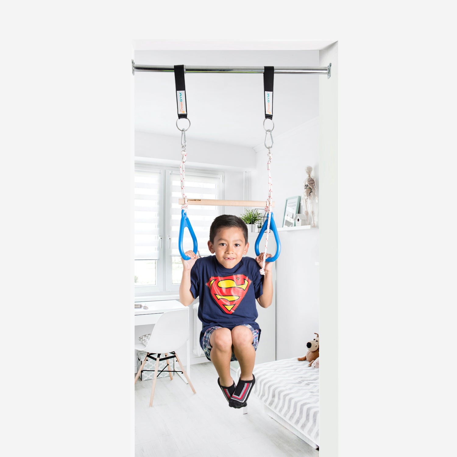 Doorway Trapeze Bar and Gym Rings Combo - Yellow - DreamGYM
