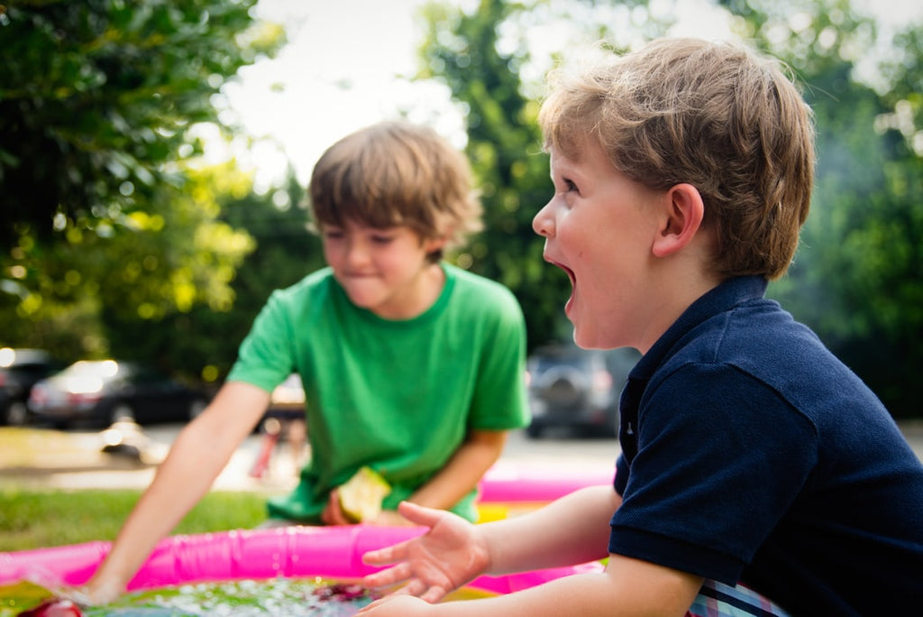 Happy children are playing outside