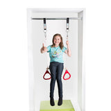 Doorway Trapeze Bar and Gym Rings Combo - Red - DreamGYM