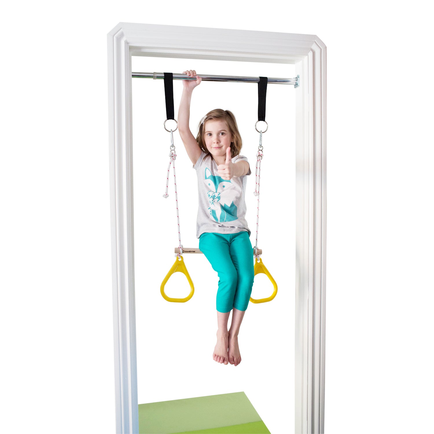 Doorway Trapeze Bar and Gym Rings Combo - Yellow - DreamGYM
