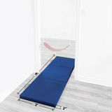 Thick exercise mat blue 2 feet by 6 feet, 2 inches thick
